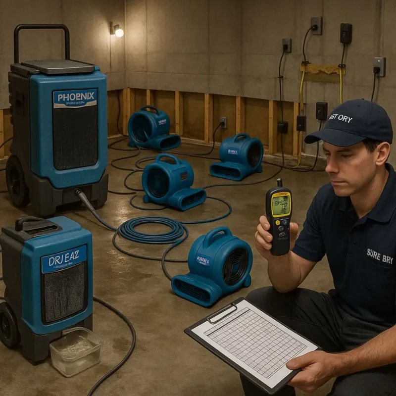 Structural Drying and Dehumidification process in Fairview-Ferndale, PA